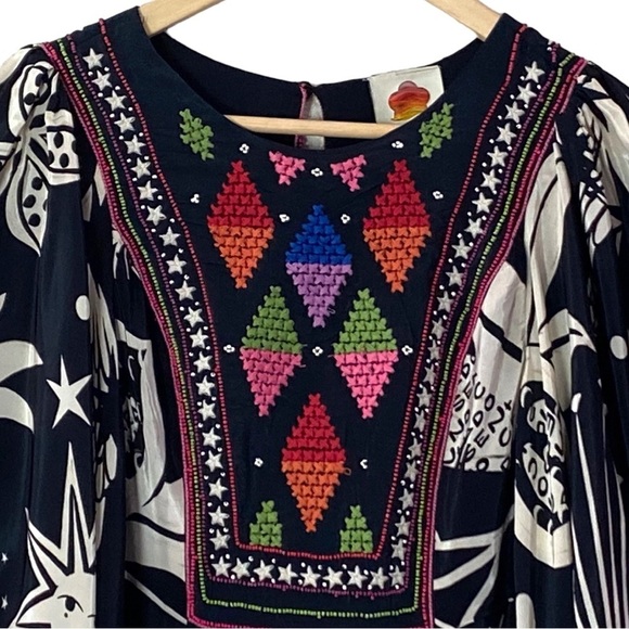 NWT Farm Rio Cerrado Sky Embroidered Maxi Dress - Picture 3 of 15